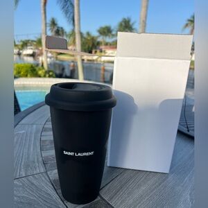 Saint Laurent Coffee Mug In Ceramic Black Size Large Brand New In The Box